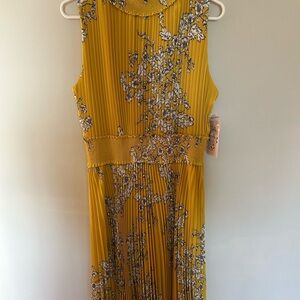 Nanette Lepore Mustard Floral Midi Dress